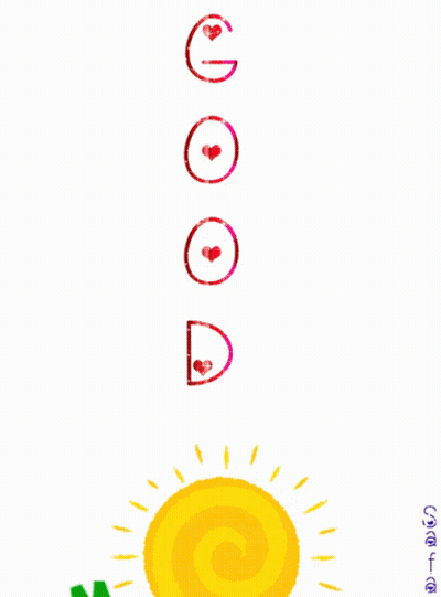 A Drawing Of The Sun With The Words Good Morning Written On It GIF