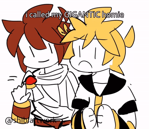 A Drawing Of Three Cartoon Characters With The Caption I Called My Gigantic Homie GIF