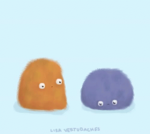 A Drawing Of Two Fluffy Balls With Lisa Vertuoaches Written Below Them GIF