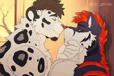 A Drawing Of Two Furry Animals With The Username @Tlr_annie On The Bottom GIF