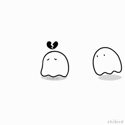 A Drawing Of Two Ghosts With The Words " Have A Hug Just In Case You Need One " Below Them GIF