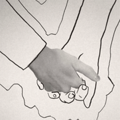 A Drawing Of Two Hands Holding Each Other GIF