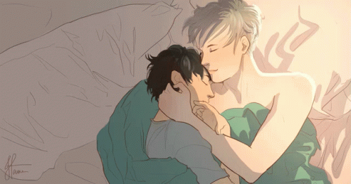 Drawing Of Two Men Hugging With J And A GIF