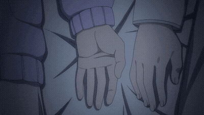 A Drawing Of Two People Holding Hands In The Dark GIF
