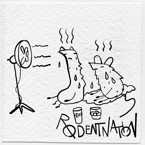 A Drawing On A Napkin That Says Rodentnation On It GIF