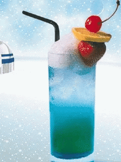 A Drink With A Straw And A Cherry On Top GIF
