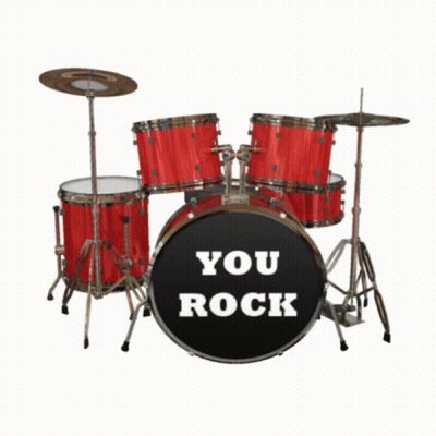 A Drum Set That Says You Rock On The Drum GIF