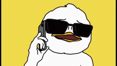 A Duck Wearing Sunglasses Is Talking On A Cell Phone With The Words He Sold Below It GIF