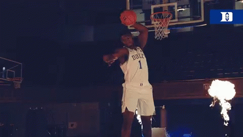 A Duke Basketball Player Is Surrounded By Fire GIF