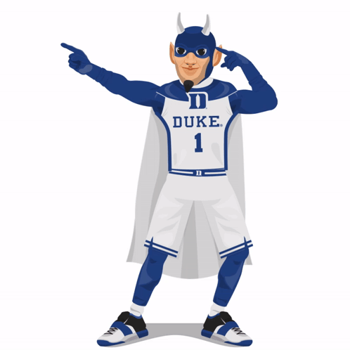 A Duke Basketball Player Is Wearing A Cape And A Mask GIF