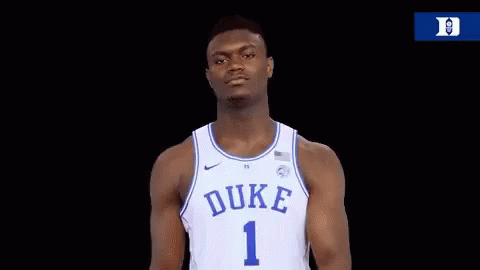 A Duke Basketball Player Wearing Number 1 Is Making A Funny Face GIF