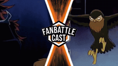 A Fan Battle Cast Poster With A Cartoon Owl GIF