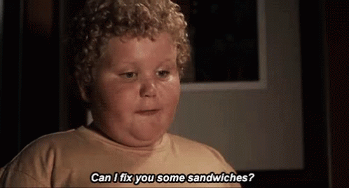 A Fat Boy With Curly Hair Is Asking Can I Fix You Some Sandwiches ? GIF