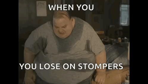 A Fat Man Is Sweating While Sitting On A Bed . GIF