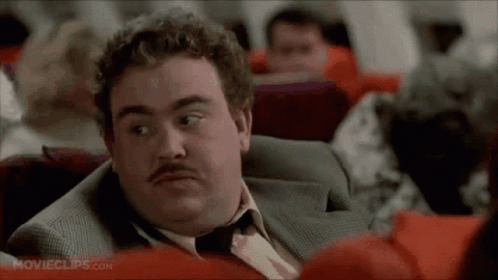 A Fat Man With A Mustache Is Sitting On An Airplane . GIF
