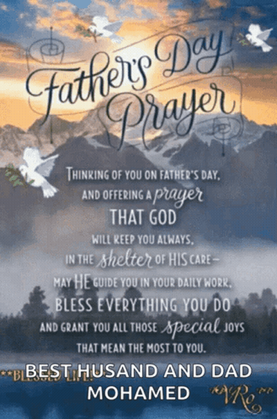 A Father 'S Day Greeting Card That Says Thinking Of You On Father 'S Day And Offering A Prayer GIF