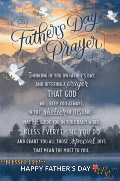 A Father 'S Day Greeting Card With A Prayer On It GIF