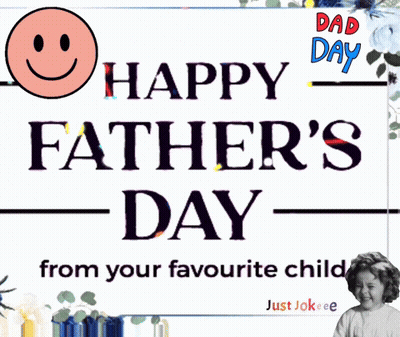 A Father 'S Day Greeting Card With A Smiley Face GIF