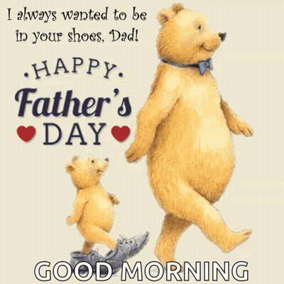 A Father 'S Day Greeting Card With Two Teddy Bears GIF
