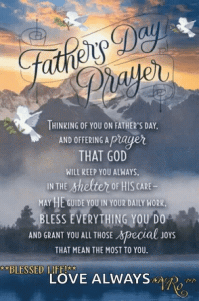 A Father 'S Day Prayer Is Written On A Poster GIF