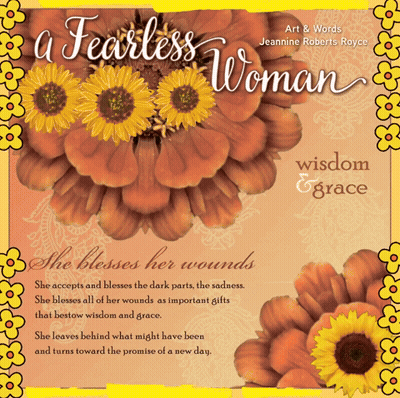 A Fearless Woman Book By Jeannine Roberts Royce With Flowers On The Cover GIF