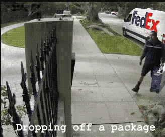 A Fedex Van Is Parked On The Side Of A Road GIF