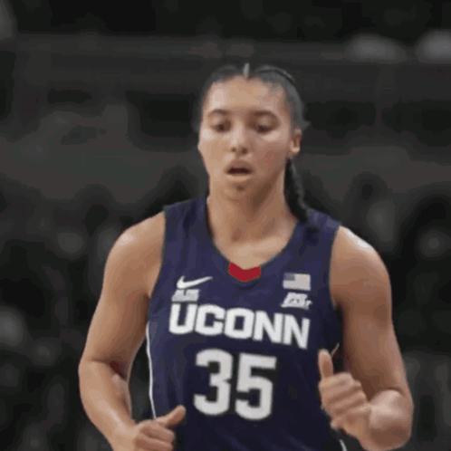 A Female Basketball Player From Uconn Wears A Number 35 Jersey GIF