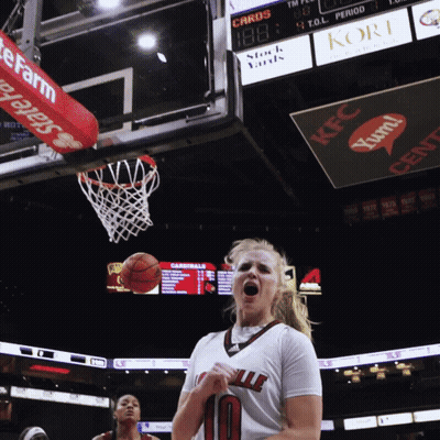 A Female Basketball Player Wearing A Number 10 Jersey GIF
