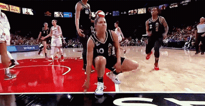 A Female Basketball Player Wearing A Number 10 Jersey GIF