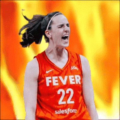 A Female Basketball Player Wearing A Red Fever 22 Jersey GIF