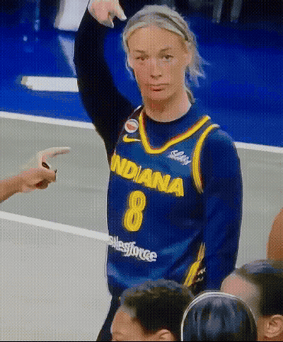 A Female Basketball Player Wearing An Indiana Jersey Number 8 GIF