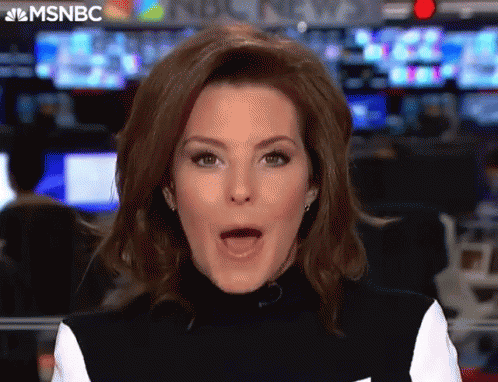 A Female News Anchor Is Making A Funny Face In Front Of A Msnbc Logo GIF