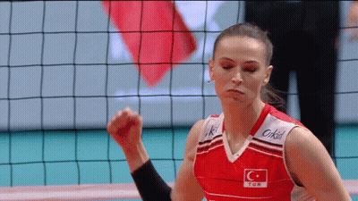 A Female Volleyball Player Wearing A Turkish Jersey GIF