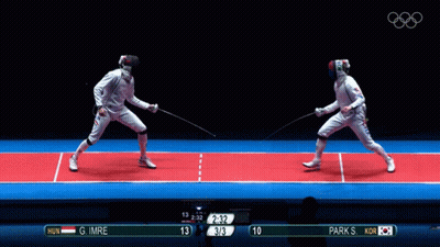 A Fencing Match Between G. Imre And Park S. Kor GIF