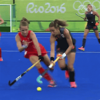 A Field Hockey Game Is Being Played At The Rio 2016 Games GIF