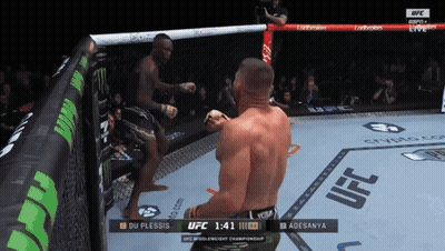 A Fighter In A Cage With The Word Ufc On The Corner GIF