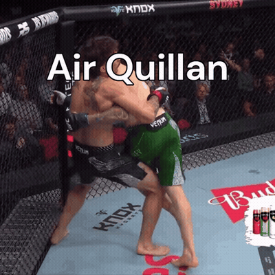 A Fighter Named Air Quillan Is Fighting Another Fighter In A Boxing Ring GIF