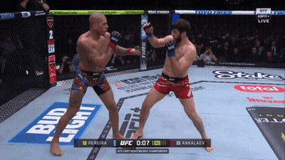 A Fighter Named Pereira Is Fighting Another Fighter Named Ankaaev GIF
