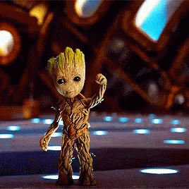 Groot Figurine Standing On Floor GIF