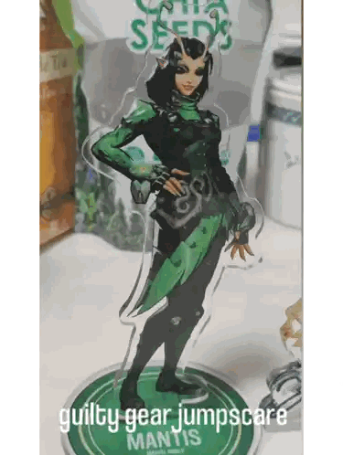 A Figurine Of Mantis From The Movie Guardians Of The Galaxy Is On A Table Sticker