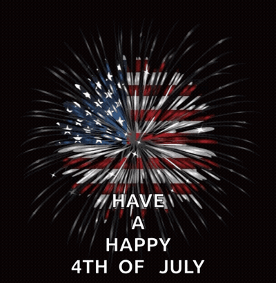 A Firework Display With The Words Have A Happy 4Th Of July GIF
