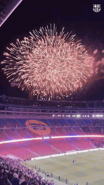A Fireworks Display In A Stadium With The Number 13 On The Bottom Right GIF
