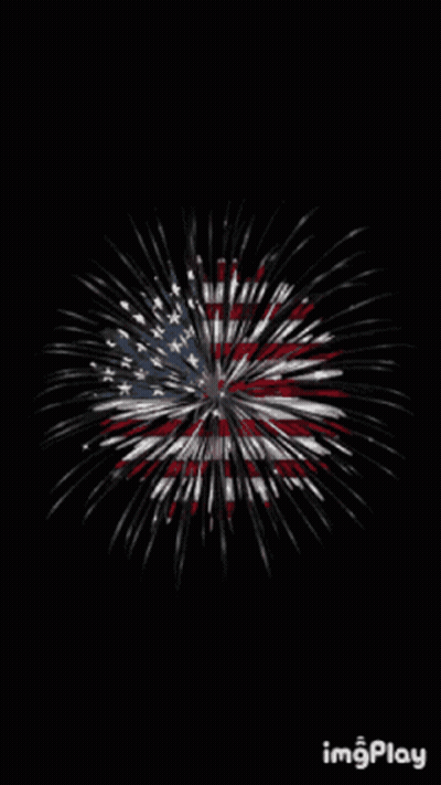 A Fireworks Display With An American Flag Design On It GIF