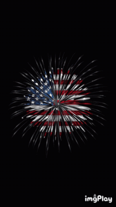 A Fireworks Display With An American Flag Design On It GIF
