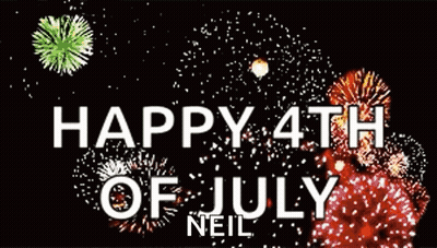 A Fireworks Display With The Words Happy 4Th Of July GIF
