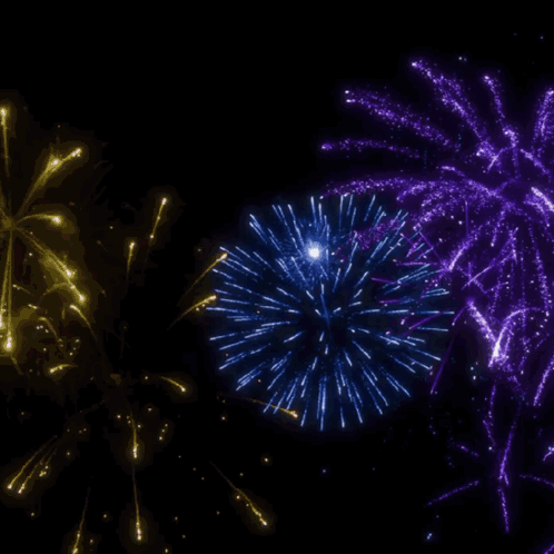 A Fireworks Display With The Words Happy 4Th Of July In Front Of It GIF