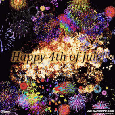 A Fireworks Display With The Words Happy 4Th Of July On It GIF