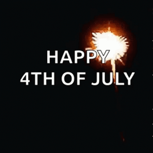 A Fireworks Display With The Words `` Happy 4Th Of July '' Written On It . GIF
