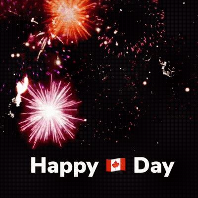 A Fireworks Display With The Words Happy Day Below GIF