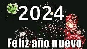 A Fireworks Display With The Year 2024 In White Letters GIF